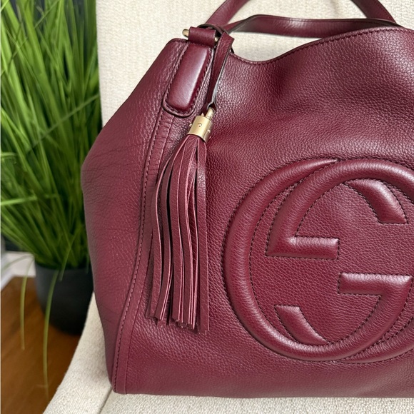 Authentic Gucci SoHo bag burgundy leather - Picture 4 of 16